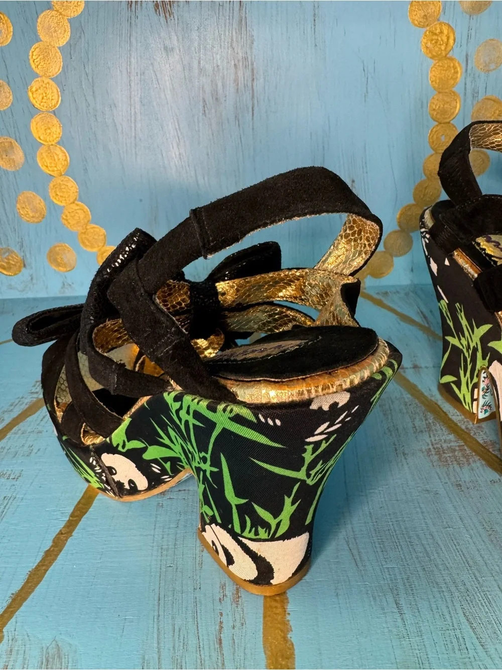 Irregular Choice Panda & Bamboo Print - size 7.5